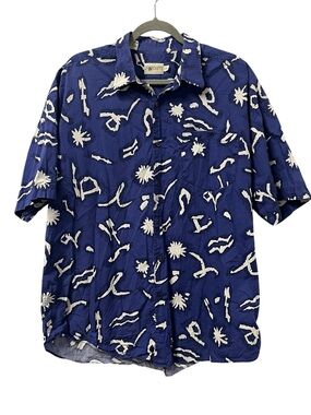 Vintage JT Beckett New Wave Shirt Men’s XL Tall Blue 100% Cotton Short Sleeve
